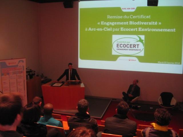 Arc-en-Ciel reçoit le certificat ECOCERT "Engagement biodiversité"