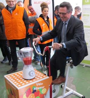 Le vélo mixeur en action