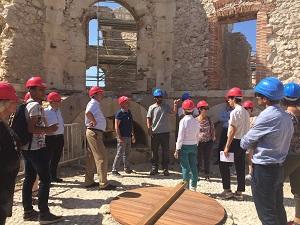 Visite du chantier de restauration de l'hôpital Caroline