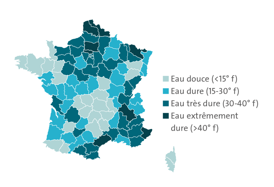 Carte de France de l'Eau douce et dure