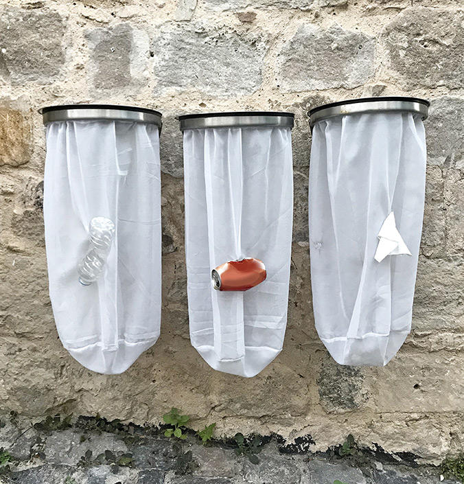 Poubelles de tri avec sac transparent