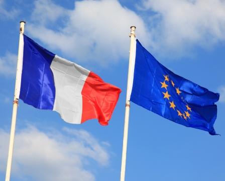 Drapeaux de la France et de l'Europe