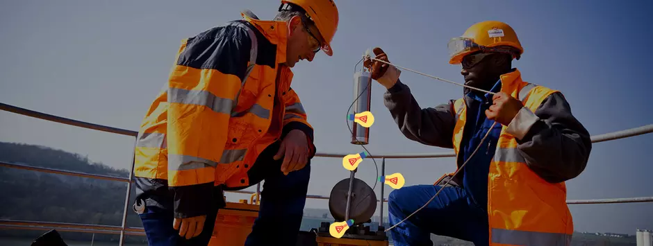 Employés Veolia sur site