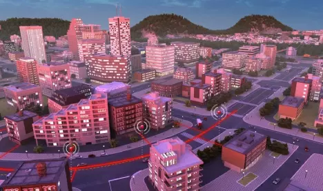 illustration de ville connectée